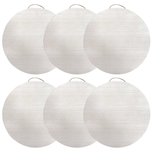 6 Pack: 18&#x22; Whitewashed Round Plaque by Make Market&#xAE;